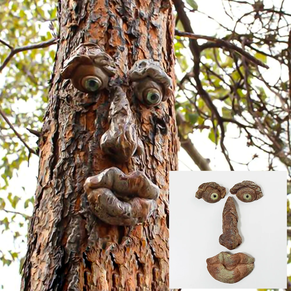 

DIY craft supplies Pasen Boom Gezichten Decor Tuin Outdoor Grappige Oude Man Hugger Bark Pasen Speelgoed Boom