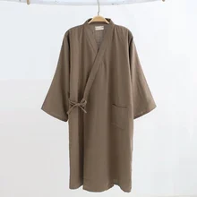 Традиционные мужские японские пижамные комплекты, простое кимоно, халаты, костюмы, ночная рубашка, Хлопковая пижама, халат, одежда для отдыха, домашняя одежда