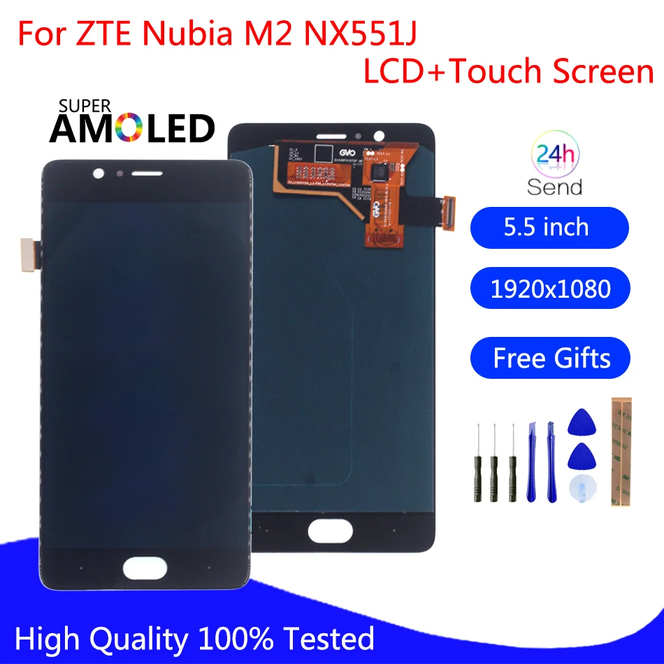 Оригинальный ЖК-дисплей для ZTE Nubia M2 NX551J сенсорный экран дигитайзер дисплей в