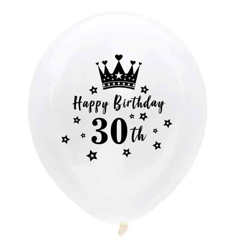 Happy 30th Birthday 10 шт. воздушные шары на день рождения 30, 40, 50, 60, 70, 80 лет, праздничные украшения для дня рождения, воздушные шары на день рождения для взрослых, вечерние шары - Цвет: Happy 30th Birthday