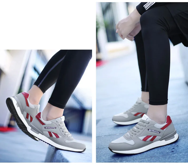 HOMASS/дышащие мужские кроссовки из сетчатого материала; женские кроссовки с нескользящей подошвой; Легкие кроссовки для бега; цвет белый, красный, черный