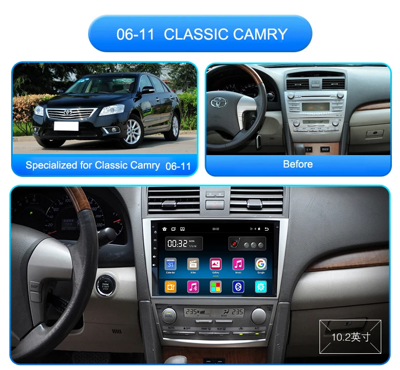 Cheap Car Multimedia Video Player Navigation GPS Android 9.0 4G For Toyota Classic Camry 06/08/11/12/13 0