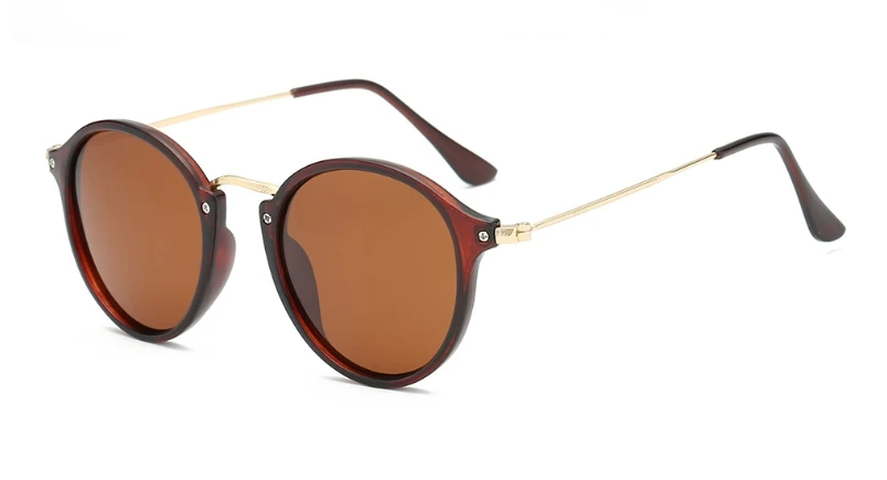 47285 Round Cat Eye Sunglasses Men Women Fashion UV400 Glasses - Lenses Color: C3 tea