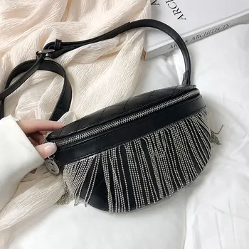 

2019 New Korean Version Baitao Fashion Single Shoulder Baggage Ocean tassels Slant Small Breast Tide