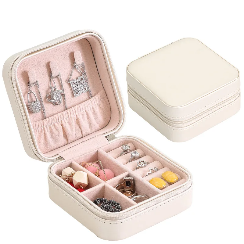 Display Set Case Cotton Linen Pendant Square Ring Jewelry Box Necklace Gift 