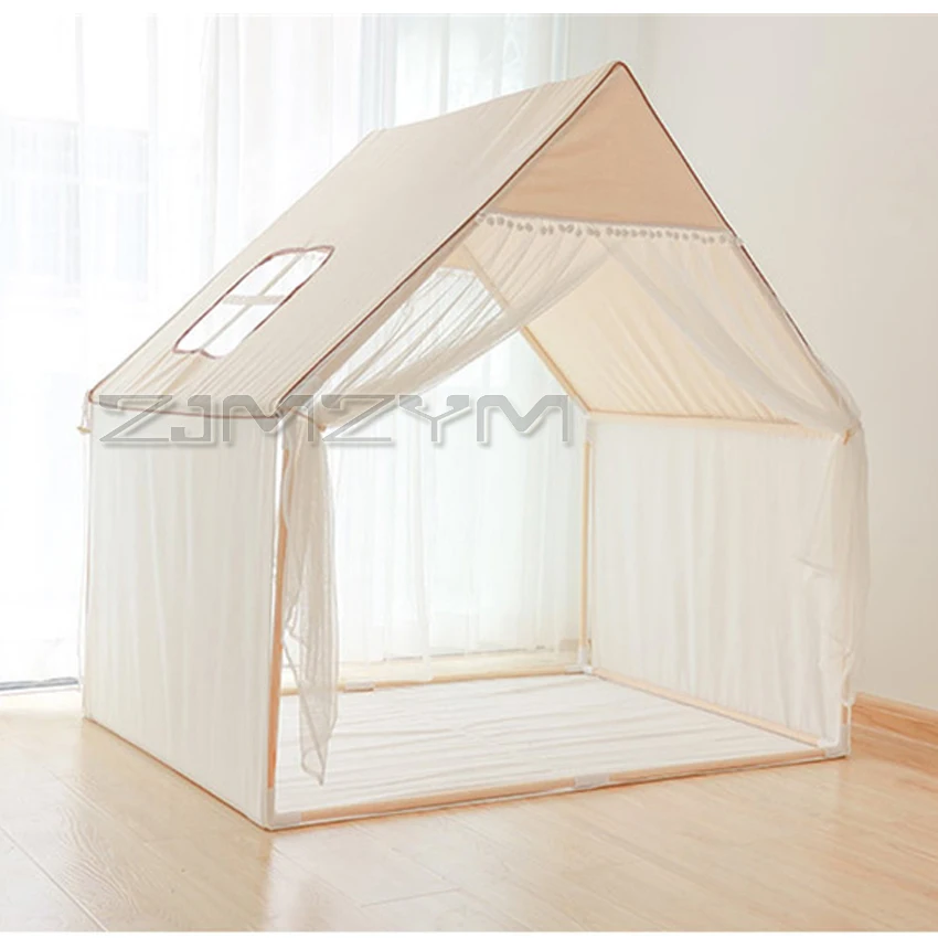 Children's tent indoor baby cotton canvas game house girl's birthday gift Princess Castle small house