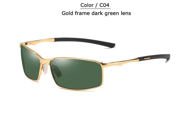 Мужские поляризационные солнцезащитные очки, брендовые очки для защиты глаз с комплектом аксессуаров, подходят для вождения - Цвет линз: T0559 C04