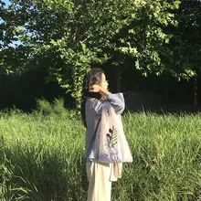 Женский светильник с цветочной вышивкой, сетчатая прозрачная складная сумка, переносная сумка для покупок,, сумка для путешествий и отдыха на открытом воздухе, LBY