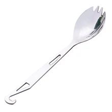 Открытый Spork кухонная посуда ложка с открывалкой для бутылок многофункциональная походная посуда из нержавеющей стали для салата