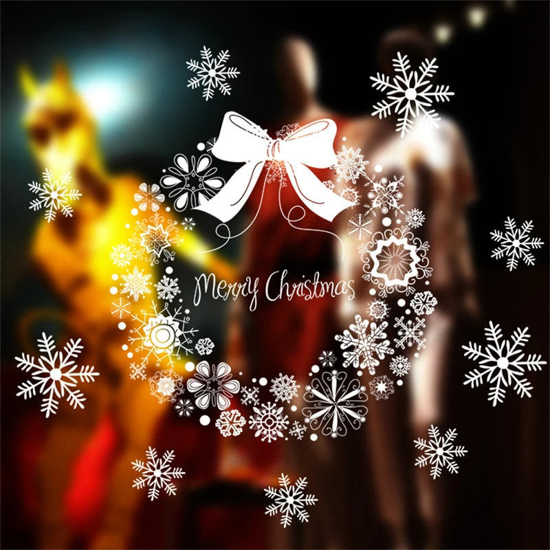 Креативная Рождественская оконная наклейка Снежинка Санта Клаус лося окно торгового центра стекло фоновое украшение пленка статическая наклейка s - Цвет: YT-12