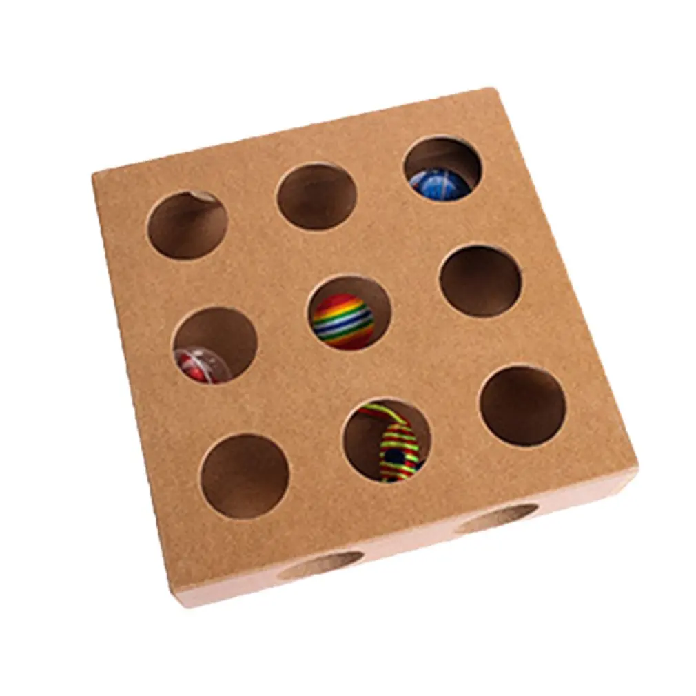 

Pet Toy Cat Toy Interactive Toy Wooden Multi-Purpose Treasure Hunting Toy Nine Hole Puzzle Pirate Ship Toy