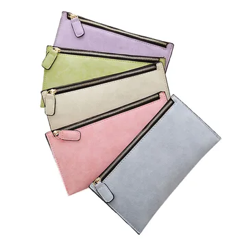 

30PCS / LOT Women's Wallet Ladies Long Money Bags Simple Designer Coin Purse Card Holder Solid Color Thin Wallet