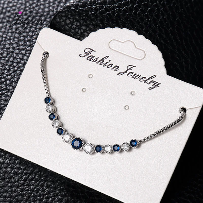 

S925 Silver Bracelet Round Luxury Shining Colorful Zircon Adjustable Drawstring Bracelet for Women Fine Jewelry Gifts Wholesale