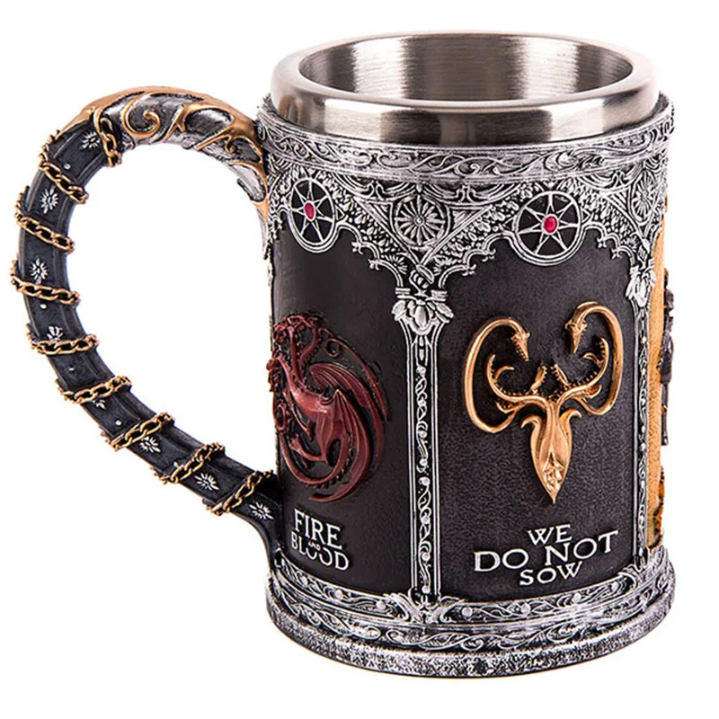 Пивная кружка Stark & Tully Targaryen Lannister barathoon из нержавеющей стали полимерная 3D кофейная