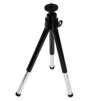 

19.5cm Mini Tripod Stand Camera Video Holder Mount 1/4'' Screw For Canon Digital Black Metal Tripod With Non-slip Rubber Feet