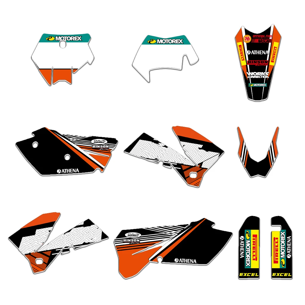 Деколи для фотостудии с изображением команды наклейки KTM 125 200 250 300 350 450 500 525 540 SXF MXC