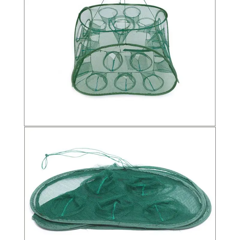 Strengthen 5-13 Holes Automatic Fishing Net Nylon Foldable Catch Fish Trap For Fishing Shrimp Minnows Crab Cast Mesh Fishing Net