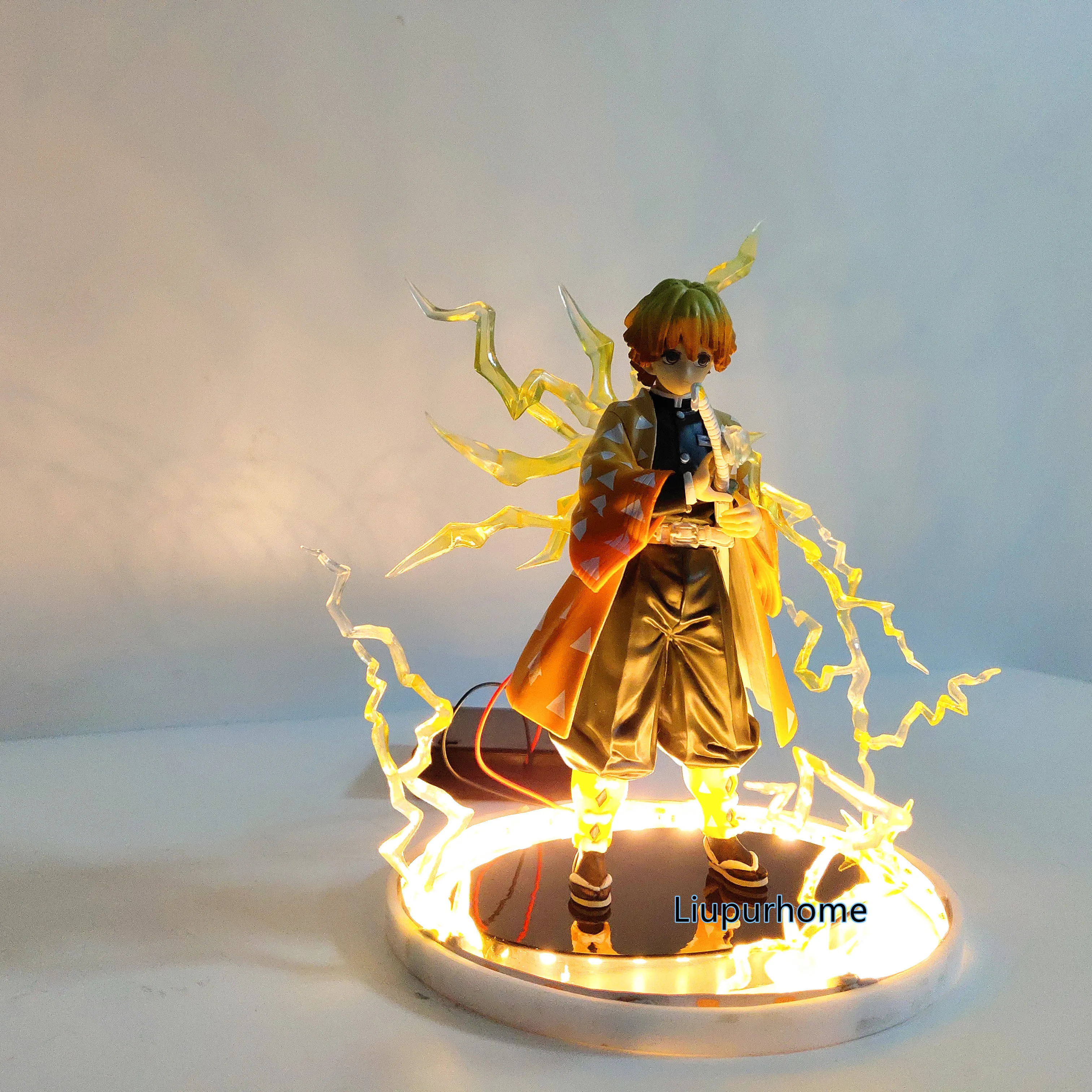  Demon Slayer Agatsuma Zenitsu Thunderclap and Flash Led Lighting Desk Lamp Kimetsu no Yaiba Lampara