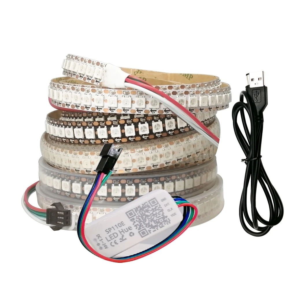 https www aliexpress com item 1m 144led strip kit ws2812b led lights individually addressable smart rgb luces led black 252fwhite pcb waterproof ip30 252f65 252f67 dc5v 1005002098602733 html