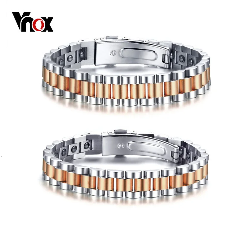 Магнитный браслет Vnox Healing Energy из нержавеющей стали с ремешком на руку для женщин и