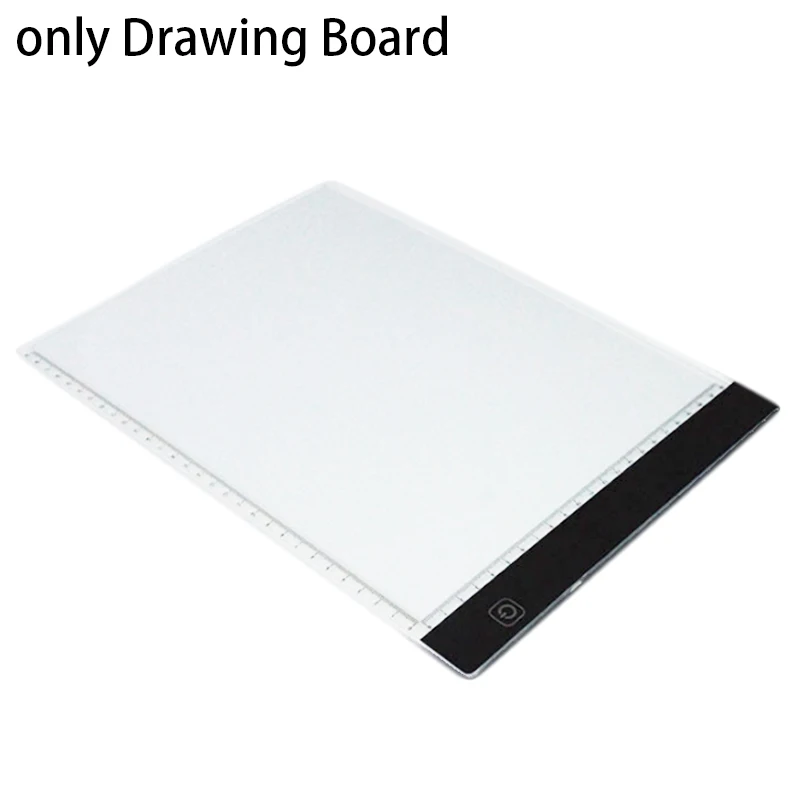 only Drawing Board A4 LED Light Box Drawing Tablet Graphic Writing Digital Tracer Copy Pad Board for Diamond Painting Sketch Hotfix Rhinestone - Цвет: only Drawing Board