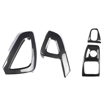 

4Pcs Car Carbon Fiber Door Handle Window Switch Trim Sticker for Mercedes-Benz Smart Fortwo 451 2008-2014
