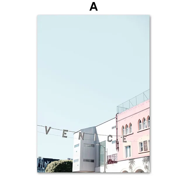 Beach Surf Girl Surfboards Van Palm Leaf Turtle Nordic Poster Wall Art Print Canvas Painting Wall Pictures For Living Room Decor A