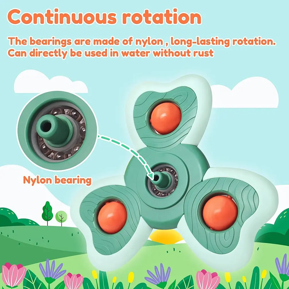 4PCS Baby Spin Top Bath Toys For Boy Children Bathing Sucker Spinner Suction Cup Toy For Kids 2 To 4 Years Rattles Teether what toys are good for toddler