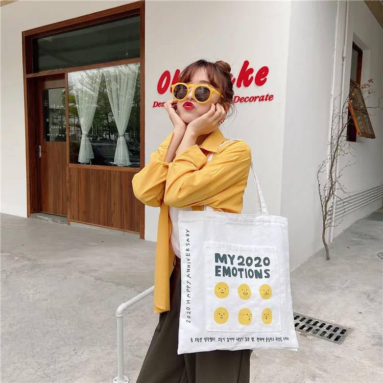 

2020 Hot Selling New Canvas Bag Shopping Bag Simple single Shoulder Bag Student Literature Women Bag tote bag canvas