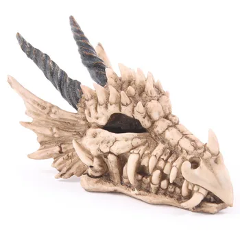 

[Decor] Snarling Magical Dragon Skull Treasure Trinket Box Piggy Bank Medieval Gothic Horned Dragon Sculpture Statue Coin Box
