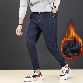 

Autumn and models velvet male 130kg winter Fleece jeans thick plus size warm pants but 7XL 6XL 5XL