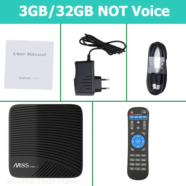 3G32GB NOT Voice MECOOL M8S PRO L Android 7,1 Amlogic S912 ТВ Ящик Голосовой Управление потоковое 3GB 16GB/32GB Media Player 4K HD Wi-Fi Android тв коробка префикс - Цвет: 3G32GB NOT Voice