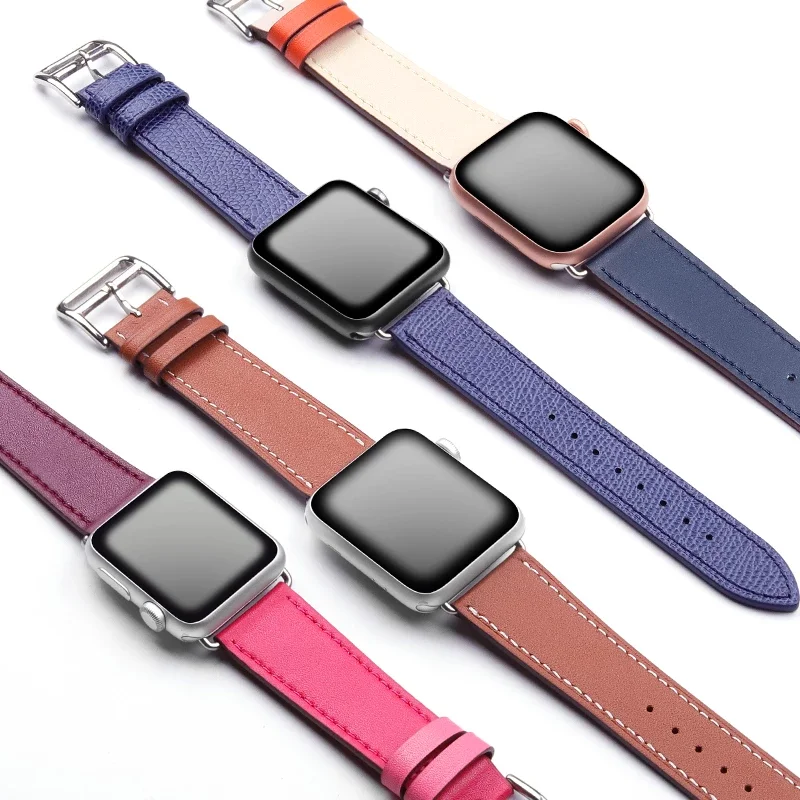 

Кожаный ремешок для Apple Watch Band, браслет для iWatch Series 6 Se 5 4 3 7, 45 мм 41 мм 44 мм 40 мм 38 мм 42 мм 44 мм