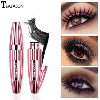 

New 4D Black Waterproof Mascara Silk Fiber Extension Eye Lashes Makeup Lasting No Blooming Eyelash Mascara Cosmetics Tools TSLM1