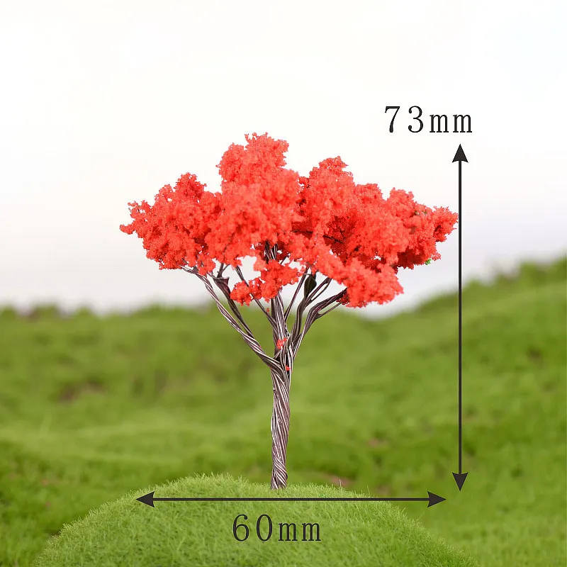 Пластиковые миниатюрные садовые фигурки микроландшафта 1 шт. популярные мини украшения для дома Сакура моделирование деревьев высокое качество - Цвет: 9