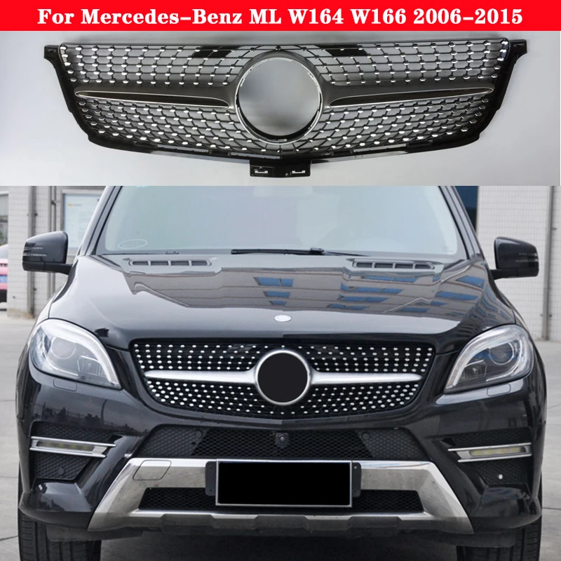 Для Mercedes-Benz ML class W164 W166 2006-2015 автомобильный Стайлинг средняя решетка из