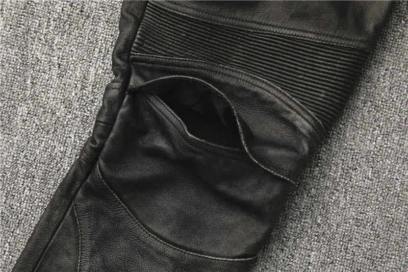 Men's Motorcycle R distress vintage Leather Motorcycle Pants 8