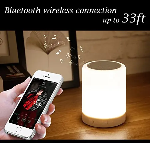 Настольная лампа портативный Bluetooth динамик, перезаряжаемый Ночной светильник, сенсорные лампы+ затемняемый теплый белый светильник и изменение цвета RGB