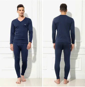 

Autumn and winter new men's dewdown thermal underwear set with dewdown and thick heating fiber gift box