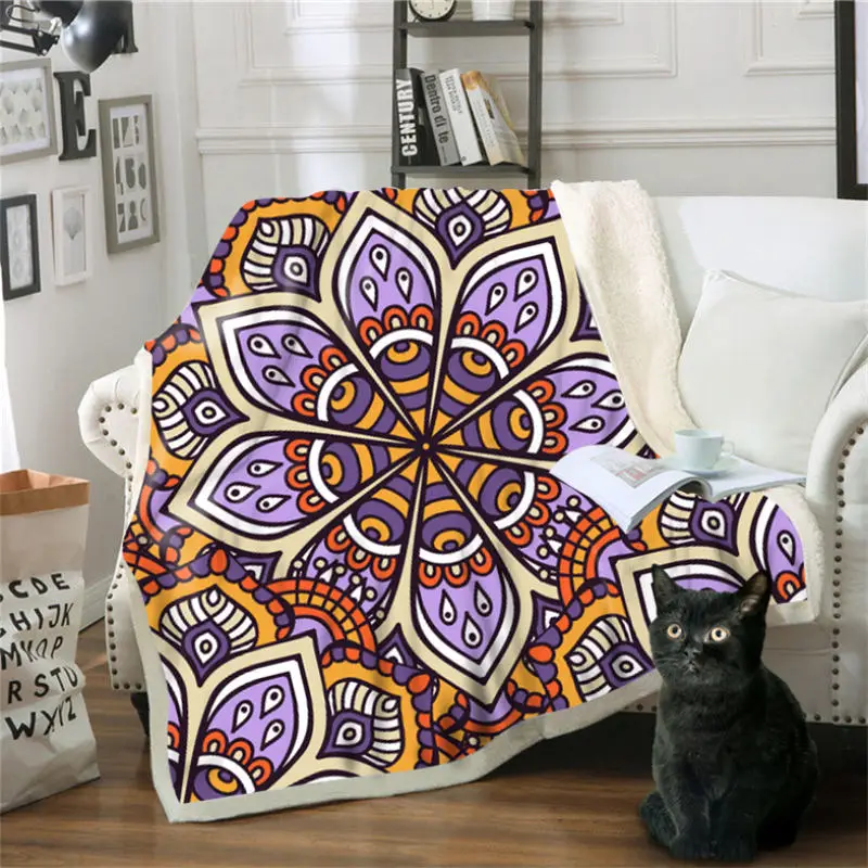 Одеяла 3D Круг Pattern Хлопок Бархатные квадратное одеяло утолщение одеяло с капюшоном 150 см X 200 см Покрывало Одеяло