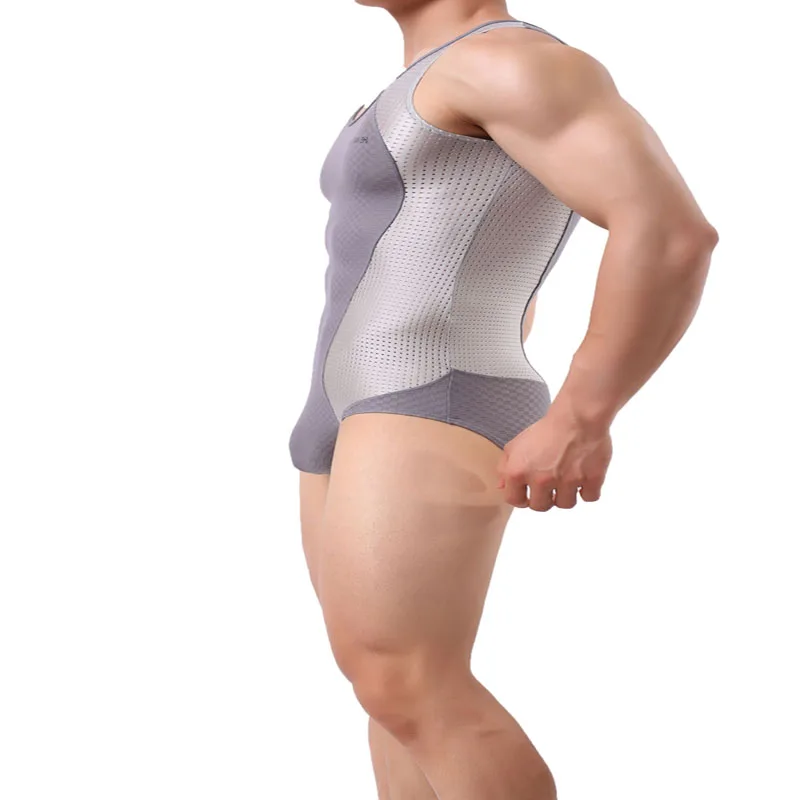 Men's Leotard Jumpsuit Bodysuits Body Building Shapers Tights Men Singlet Underwear Bikini One-piece Male Underwear Shapers