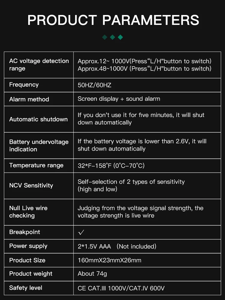 LCD ־ Ʈ AC    ׽  ˶  ǥñ,  ׽, 12-1000V