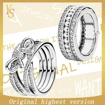 

YS 100% S925 Rings high quality high version 1:1 original retro pavé butterfly Rings190962CZ-190995CZ