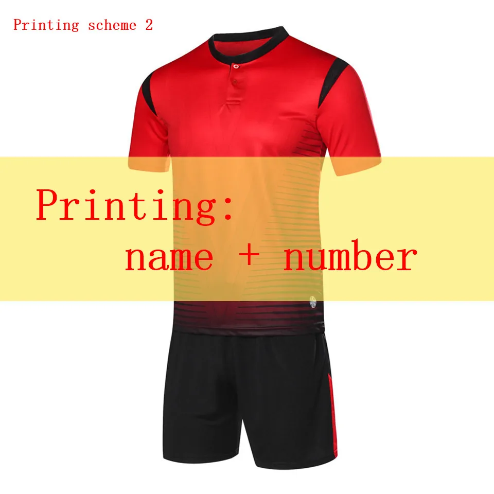 Printing 2 Детские футбольные майки наборы Survere для мужчин t футбольные наборы для взрослых мужчин детские футбольные тренировочные Спортивная одежда для соревнований костюм Самостоятельная Настройка - Цвет: Printing 2