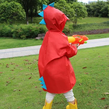 

Dinosaur Design Hooded Raincoat Children's Raincoat Rain Coat Poncho Waterproof Poncho Kindergarten Student Baby Raincoat