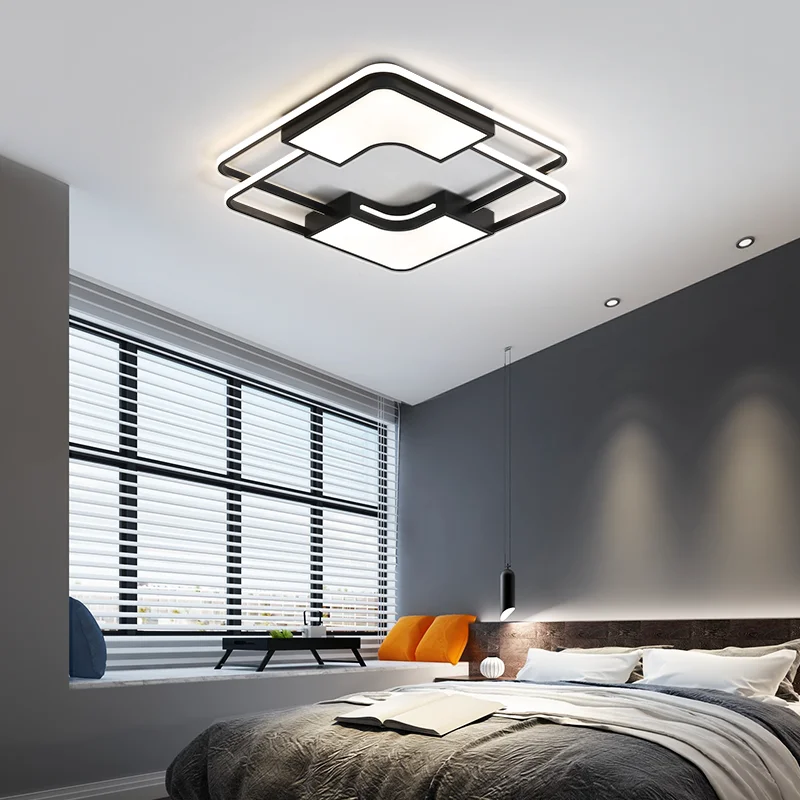 Современная светодиодная люстра с дистанционным управлением, акриловая алюминиевая Люстра для гостиной, столовой, спальни, домашняя люстра, потолочные светильники