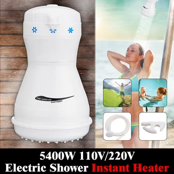 

5400W Electric Heaters With Shower Head 3 Temp Control Instant Electric Water Heating +Bracket For Bathroom 110V/220V