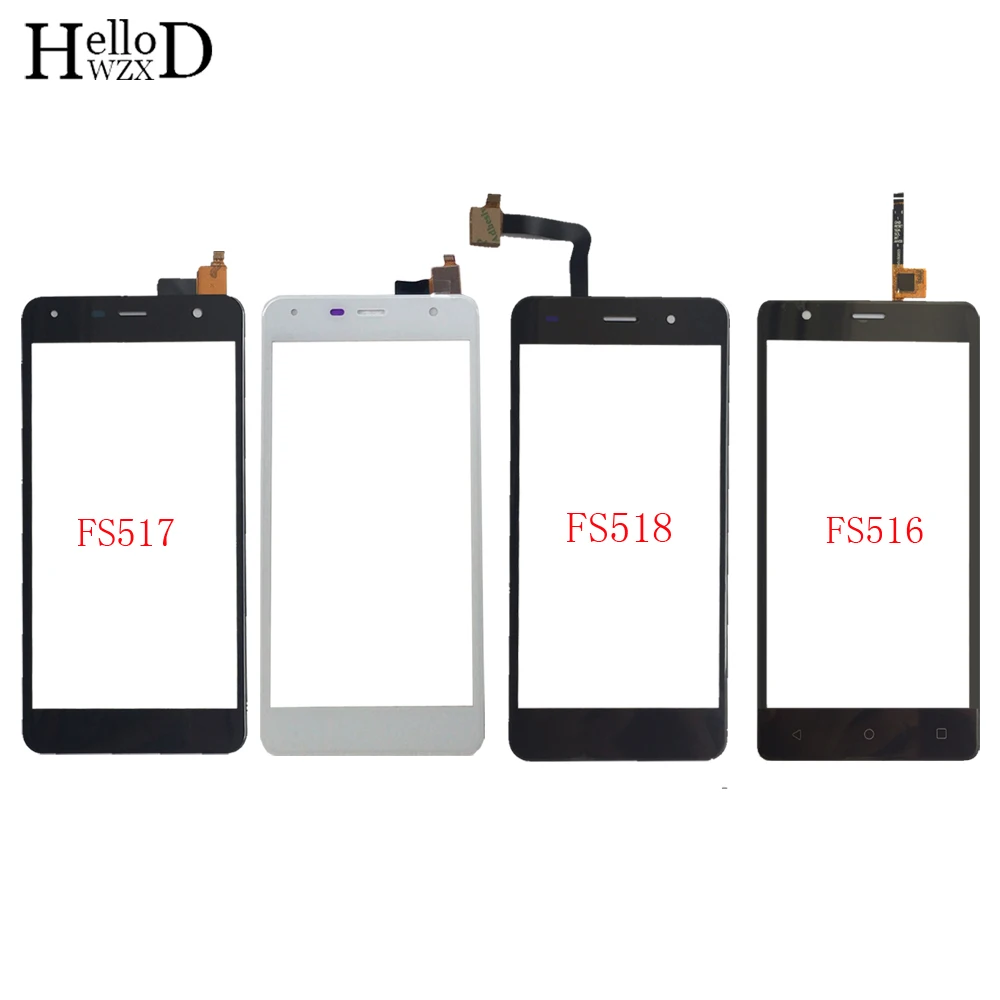 

Touch Screen Panel For FLY FS516 FS517 FS518 Touchscreen Digitizer Panel Front Glass Touch Screen Repair Parts 3M Glue Wipes