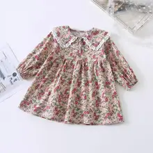 Г. Весенние детские хлопковые кружевные платья с принтом в японском стиле; милая одежда принцессы для девочек; 5 шт/лот;