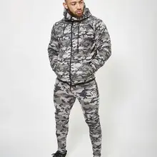 Весна и осень стиль мужской Камуфляжный Спортивный Повседневный кардиган с длинными рукавами с капюшоном